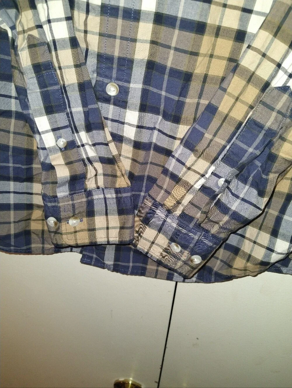 Banana Republic Untucked Fit Plaid Long Sleeve Button Down Shirt Men's sz Medium